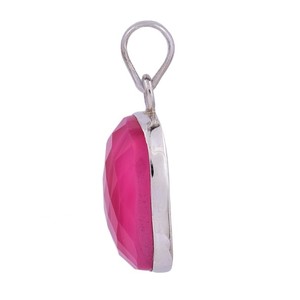 Cojín Rosa encaje ágata piedra preciosa 925 colgante de plata esterlina con plateado colgante de moda para fiesta de regalo de boda - Product Image 2
