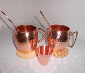 Vente en gros de tasses en cuivre mulet moscow artisanal 100% tasses en cuivre massif pur verres par fabricant indien - Product Image 3