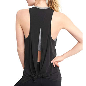 Vêtements actifs Stretch Sexy Blouse Gym Fitness Chemises sans manches Running Workouts Singlet Open Back Yoga Débardeurs - Product Image 5