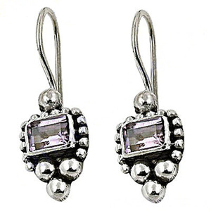 925 Solid Sterling Silver <b>Earrings</b> With Natural Amethyst Unique Gemstone Women Jewelry Wholesaler Price - Product Image 1