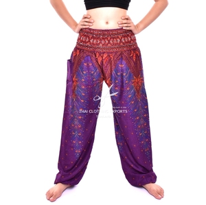 กางเกงฮาเร็มพิมพ์ลายไข่นกยูง,กางเกงโยคะ,กางเกงไทย - Product Image 5
