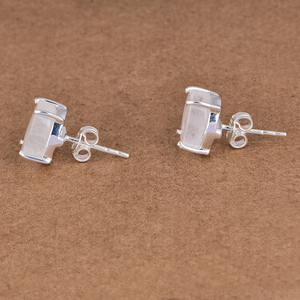 Piedra preciosa de forma ovalada de piedra lunar arcoíris genuina, pendientes de plata de ley 925, joyería hecha a mano, pedido a granel, fabricación por CDP. - Product Image 3