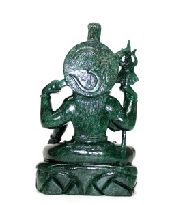 Sculpture de Shiva en aventurine, statue en pierre précieuse, figurine artisanale gravée, objet de collection antique - Product Image 4