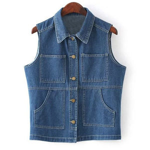 Gilet en jean Denim à quatre poches pour hommes, vêtement unisexe, nouveau Design - Product Image 1