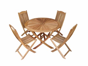 Banc moderne pliable en bois massif traditionnel 4 places Table à manger pour la cuisine d'extérieur Bureau à domicile - Product Image 4