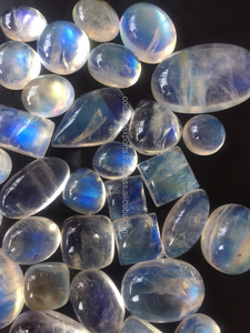 Cabochon de pierre de lune arc-en-ciel en labradorite bleu feu blanc personnalisable pour la fabrication de bijoux en vrac - Product Image 6