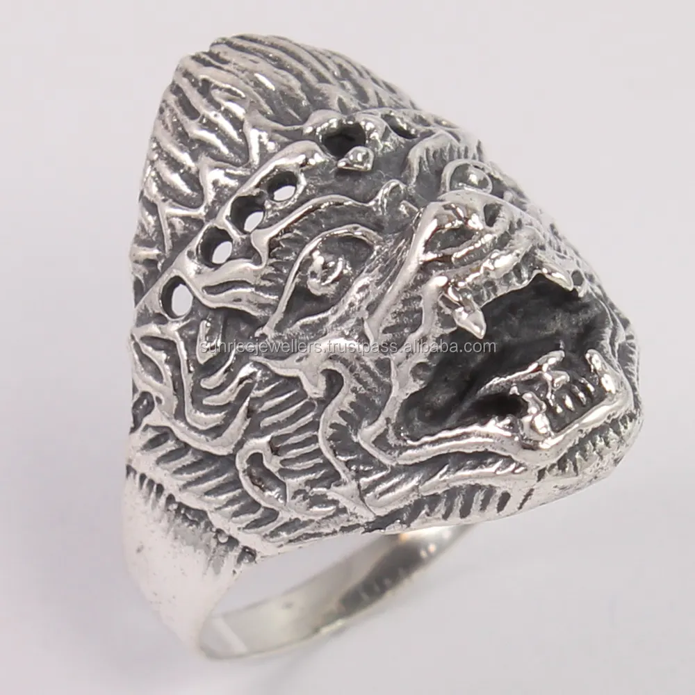 خواتم رجالية على شكل جمجمة بانك من الفضة الإسترليني 925 على شكل الأصبع على الطراز القوطي، اختاري بين أي حجم! منتج مناسب للرجال والصبيان