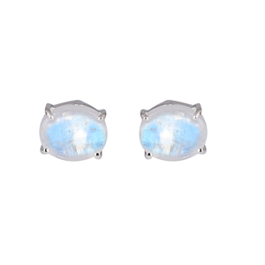 Piedra preciosa de forma ovalada de piedra lunar arcoíris genuina, pendientes de plata de ley 925, joyería hecha a mano, pedido a granel, fabricación por CDP. - Product Image 1