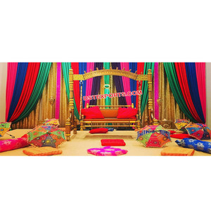 Trending Mehandi Stage <b>Swing</b> Decor Punjabi Mehndi Stage <b>Swing</b> Decoration Asian Sangeet Night Jhula for Sale - Product Image 1