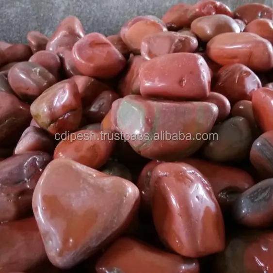 Indian hot sale product high quality blood Red jasper polished pebble stone for garden decoration