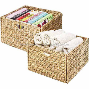 Cestas de Almacenamiento Rectangulares de Jacinto de Agua Ecológicas y Duraderas, Estilo Natural, Modernas para Lavandería, Precio al por Mayor - Product Image 1