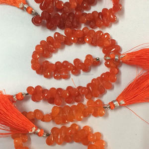 8mm 10mm Natural AAA cornalina facetada gotas Briolette cuentas de piedras preciosas hebra Mayorista distribuidor Precio de piedras proveedor en línea - Product Image 1