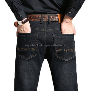 ผู้ชายกางเกงยีนส์ขาตรงทรงสลิมฟิตฤดูใบไม้ร่วง-ฤดูหนาวขนแกะซับหนากางเกงยีนส์กางเกงยีนส์ยางยืดหลวมขนาดใหญ่ - Product Image 5