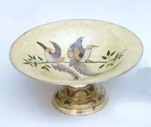 Brass Bowl with Birds Painting Meenakari Design Bowl