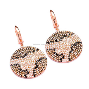 Pendientes de diseño de leopardo hechos a mano para mujer, Plata de Ley 925 turca, joyería para mujer - Product Image 1