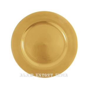 Nouvelles assiettes de dîner en métal avec bordure en or d'hôtel en or noir argenté personnalisé avec un design personnalisé aux prix de gros - Product Image 1