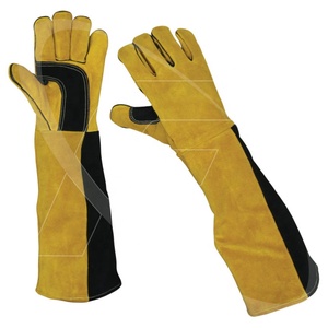 Venta caliente mejores soldadores de seguridad guantes al por mayor de alta calidad de vaca Split cuero de soldadura guantes de trabajo guantes de cuero de Pakistán - Product Image 6