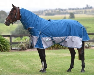 Couverture de cheval robuste avec cache-cou, imperméable et respirante, pour l'extérieur et l'écurie, protection toutes saisons - Product Image 4