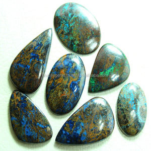 Cabochon lisse naturel en forme de mélange pierres précieuses en vrac Azurite Malachite - Product Image 2