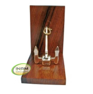 INAM ARTESANÍA Calidad Premium Diseñador antiguo Sujetalibros de madera Juego de 2 Características Material de latón y metal - Product Image 1