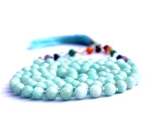 Chapelet de perles de prière tendance, 7 chakras en Amazonite naturelle, collier de perles de Mala spirituel, meilleures ventes - Product Image 1