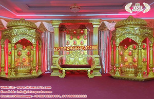 การตกแต่งเวทีงานกาบาร์แบบกูจราติ การตกแต่งเวทีงานกาบาร์ สีทอง ดีไซน์ทันสมัย ตกแต่งเวทีกลางคืน งานขายจากโรงงานอินเดีย ประเทศมาเลเซีย สหราชอาณาจักร - Product Image 4