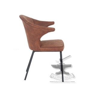 Silla de oficina de piel sintética Vintage Industrial, reposabrazos, muebles de restaurante de cuero genuino para cocina, sala de estar, apartamento - Product Image 4