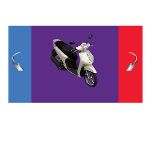 Scooter électrique de moto 125cc, couleur blanc et bleu, livraison gratuite, modèle Janusv Standard _ YSJ 125 - Product Image 1
