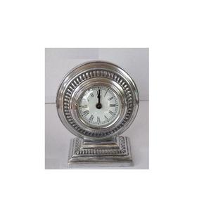 Round Metal Table <b>Clock</b> with Fluted Patterns <b>Mirror</b> Polish Finish & Nickel Plating Quartz Home Decoration - Product Image 5