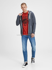 Sudaderas con capucha de algodón pesado con cremallera orgánica Unisex de alta calidad con sudaderas con estampado de soplo - Product Image 3