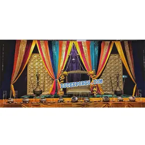 Ancient Mehndi Function Stage Decoration, Best Pakastani Wedding Stage Decor, Trendy Sangeet Stage Decor