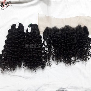 วิกผมมนุษย์วิกผมมนุษย์ม้วนผมแบบอินเดียเป็นมัดลูกไม้สวิส13x6 - Product Image 1