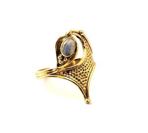 2018 naturel Arc-En-Ciel Pierre De Lune Anneau À La Main Bague En Pierre - Product Image 4