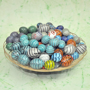 Brown Layers on White Custom Glass Easter <b>Eggs</b> Hand blown <b>decorative</b> <b>eggs</b> with unique layered patterns for seasonal home <b>decor</b> - Product Image 6