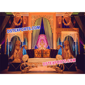 Jodha Akber-escenario de boda de estilo indio tradicional, conjunto de escenario de estilo moderno, escenario de boda - Product Image 1