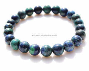 Chrysocolla สร้อยข้อมือลูกปัดกลม8มม.,ลูกปัดธรรมชาติปรับแต่งได้ - Product Image 1