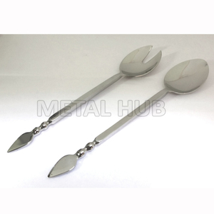 Ensemble de service à salade classique en acier inoxydable écologique Design durable en métal pour les occasions classiques pour les ensembles de couverts Cadeaux - Product Image 2