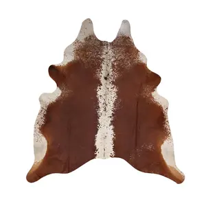 Brown and White Cowhide Rug - Handpicked Natural Cowhides HDE-0036