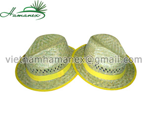 Sombrero de vaquero de hoja de palma simple de moda con cinta Sombrero de paja de Venta caliente barato - Product Image 2