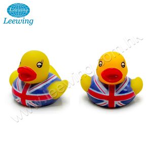 Vinyl Light-Up Vịt Cao Su Màu Vàng Với Đèn LED Nhấp Nháy Thay Đổi Đồ Chơi Cờ Quốc Gia Anh - Product Image 2