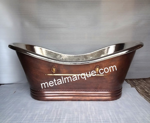 Baignoire de luxe haut de gamme, moderne, élégante, nouvelle conception, très vendue, en cuivre pur à l'extérieur et en acier à l'intérieur, pour une utilisation en salle de bain - Product Image 1