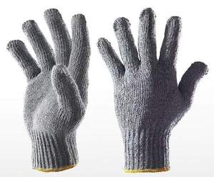 ถุงมือป้องกันมือและแขนขนาด7นิ้วถุงมือผ้าคอตตอนสีเทาแบบใช้แล้วทิ้งขนาด XL พิมพ์ลายถ่านเคลือบยางสำหรับการใช้งานทั่วไป - Product Image 2