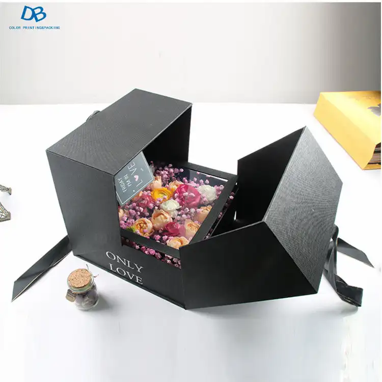 Kotak Pengiriman Cetak Kustom Mewah untuk Kotak Kemasan Kertas Bunga untuk Mawar