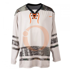 Camiseta de Hockey personalizada Unisex, conjunto de bordado de azul en blanco, ropa deportiva con Logo, OEM - Product Image 4