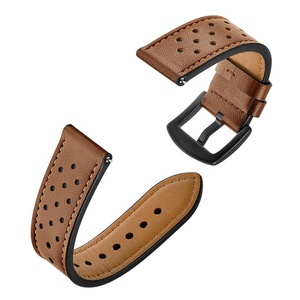 20mm 22mm Trous bruns noirs Bracelet de montre en cuir véritable pour Samsung <span class=keywords><strong>Galaxy</strong></span> <span class=keywords><strong>Watch</strong></span> <span class=keywords><strong>42mm</strong></span> 46mm - Product Image 4