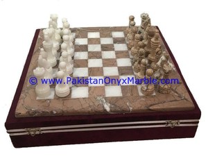 Juego de Ajedrez de Mármol Blanco y Rosa Hecho a Mano de Alta Calidad, Figuras de Damas Talladas a Mano con Caja de Embalaje de Lujo para Niños - Product Image 4