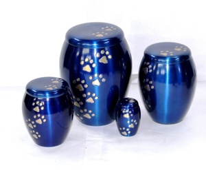 Urna Funeraria para Mascotas de Diseño con Huella de Pata, Estilo Americano, Azul, Duradera, con Garantía de 2 Años, Modelo 2520-a por ZHE - Product Image 1