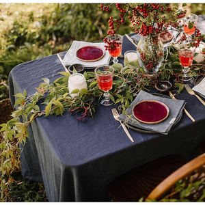 Mantel de lino 100% al por mayor, técnica tejida para decoración de mesa de fiesta de boda o cumpleaños - Product Image 3