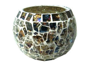 Forme de pot beaux bougeoirs votifs en verre plaqué mercure lanternes et bocaux à bougies - Product Image 2