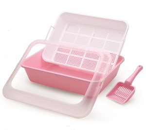 670-B Durable Plastic Washable Odor Control <b>Cat</b> <b>Litter</b> Tray with Sifter - Product Image 1